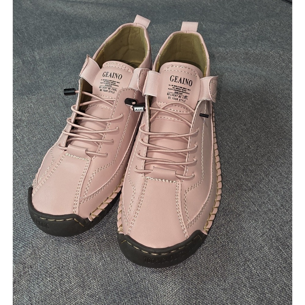 Size 8 Geaino Pink Casual Ankle Boots  Artisan Minimalist Soft Girl Comfort Chic